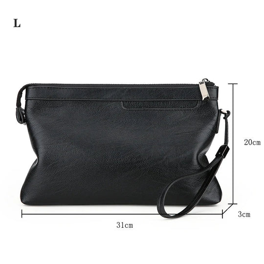 Pochette Homme Plate Marron Foncé – Zippée, Multi-Poches L'artisan Cuir