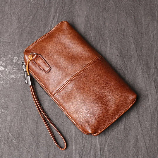 Pochette Cuir Grainé Noir Zip Intégral L'artisan Cuir