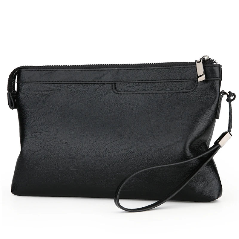 Pochette Homme Plate Marron Foncé – Zippée, Multi-Poches L'artisan Cuir