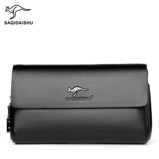 Pochette Homme Noire à Rabat – Effet Grainé, Multi-Poches avec Porte-Clés L'artisan Cuir
