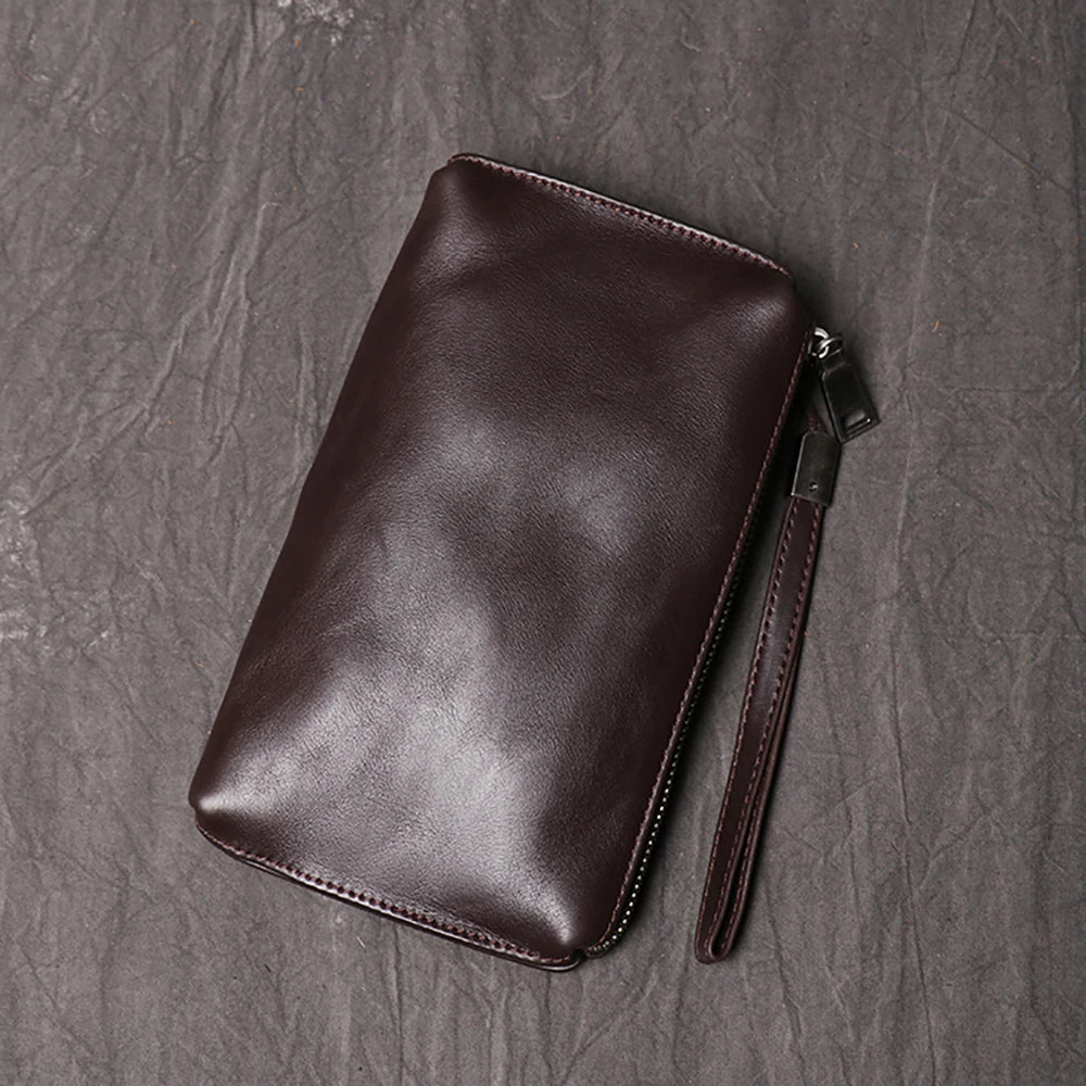 Pochette Cuir Grainé Noir Zip Intégral L'artisan Cuir