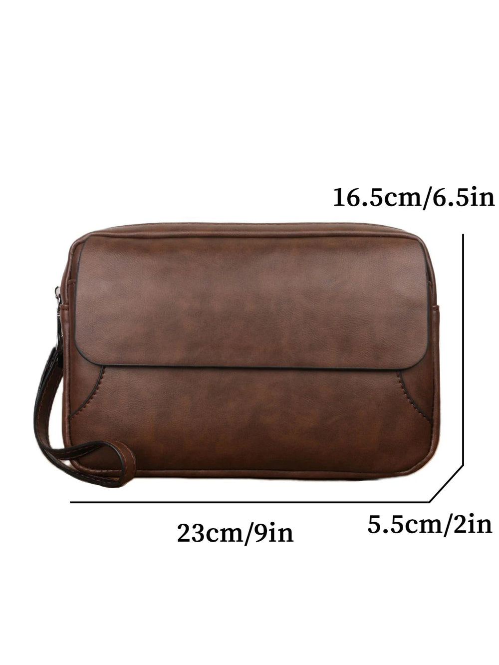 Pochette Homme Marron à Rabat – Grand Volume, Zippée avec Dragonne L'artisan Cuir