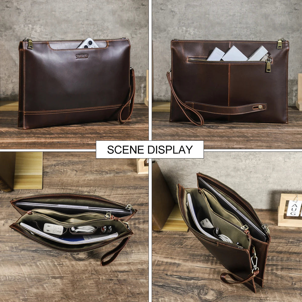 Pochette Porte-Documents Cuir Homme Marron L'artisan Cuir