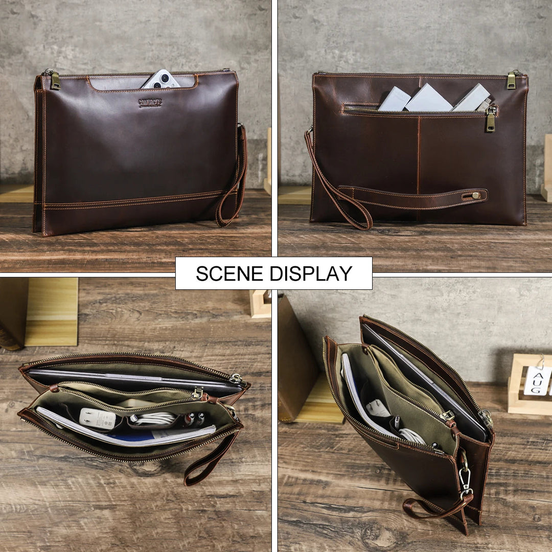 Pochette Porte-Documents Cuir Homme Marron L'artisan Cuir