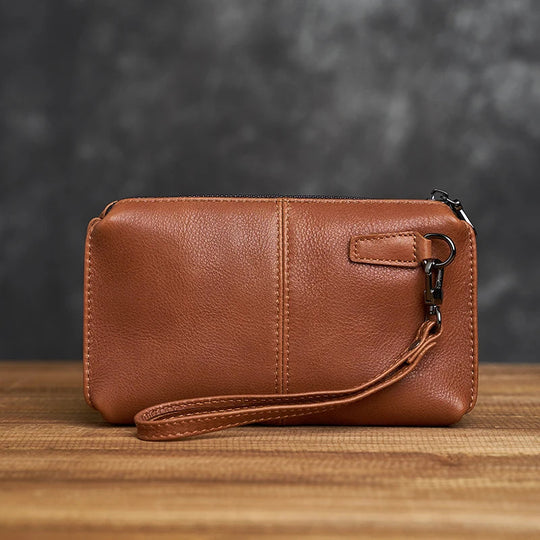 Petite Pochette Cuir Homme – Cuir de Vachette Lisse, Dragonne Amovible L'artisan Cuir