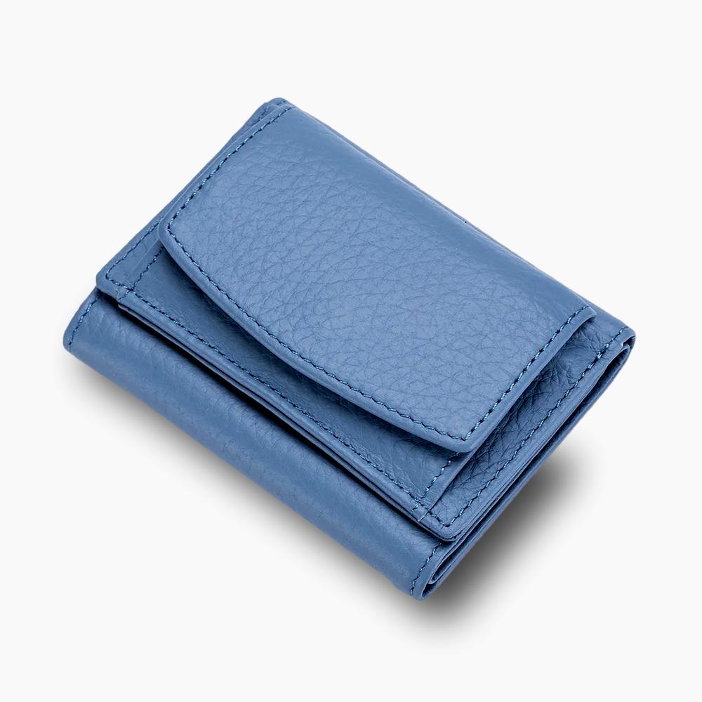 Porte-monnaie femme cuir bleu L'artisan Cuir